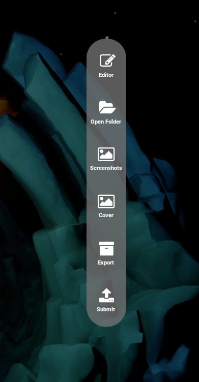 Export button in the actions panel (archive icon)