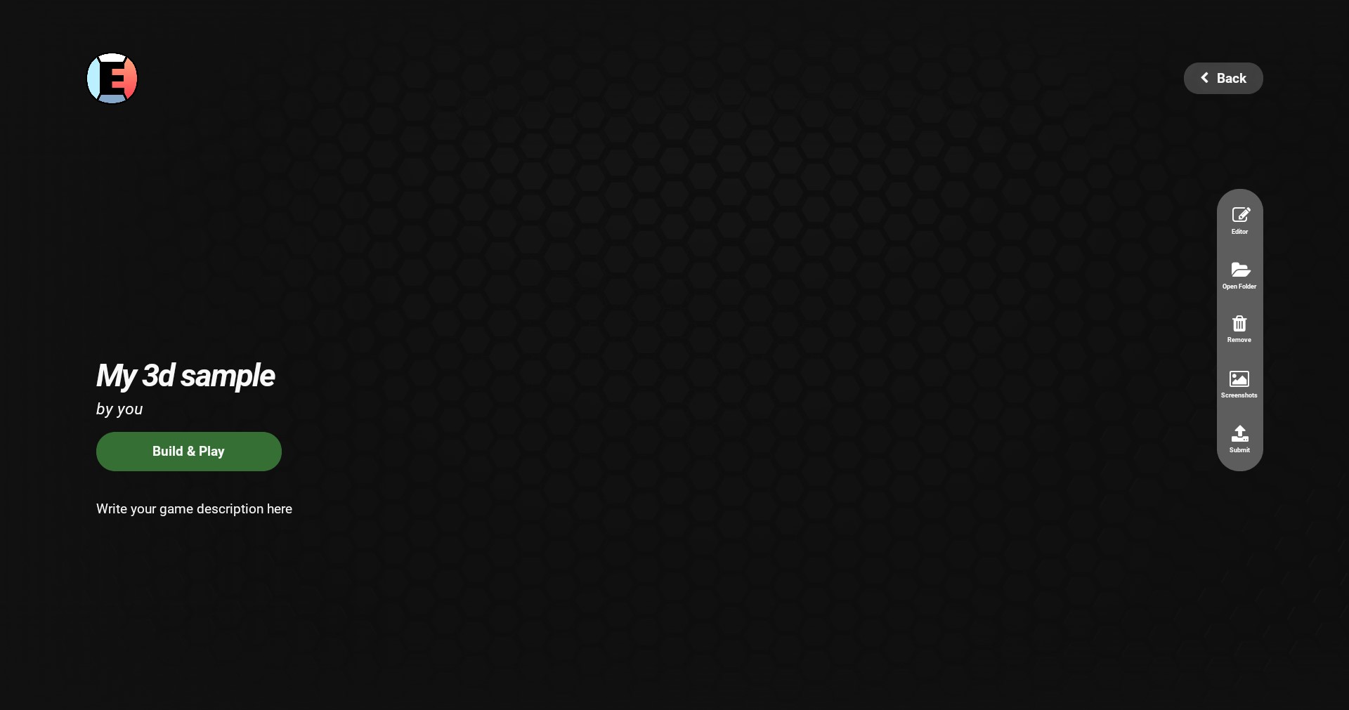 New project created from 3D template